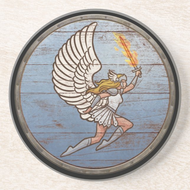 Dessous De Verre En Grès Bouclier de Viking - Valkyrie (Devant)