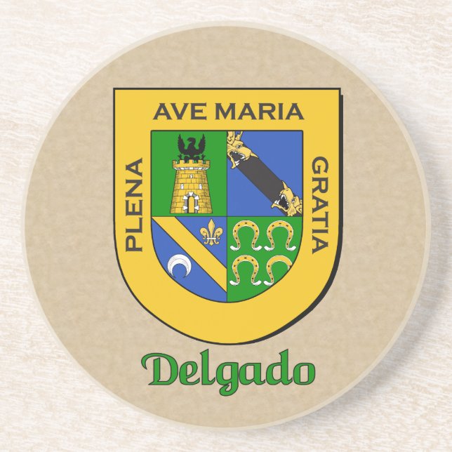 Dessous De Verre En Grès Bouclier héraldique de Delgado (Devant)