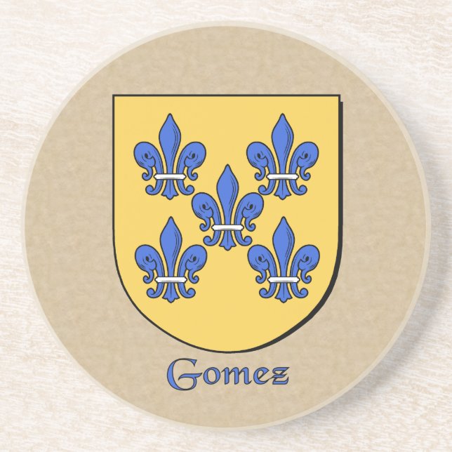 Dessous De Verre En Grès Bouclier héraldique de Gomez (Devant)