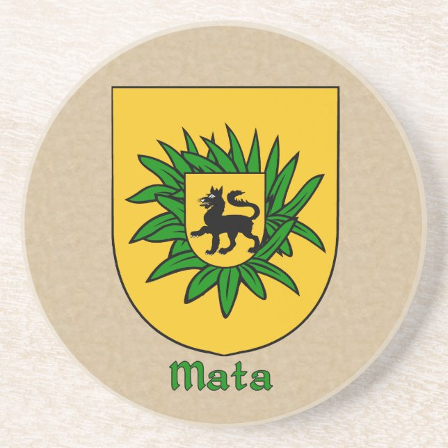 Dessous De Verre En Grès Bouclier héraldique de Mata (Devant)