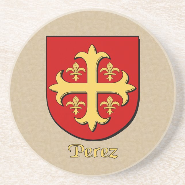 Dessous De Verre En Grès Bouclier héraldique de Perez (Devant)
