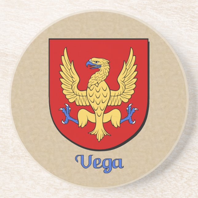 Dessous De Verre En Grès Bouclier héraldique de Vega (Devant)