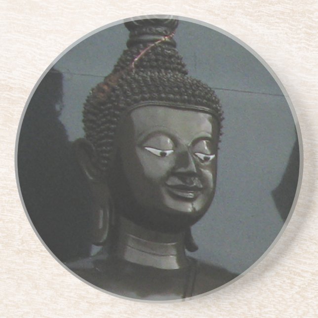 Dessous De Verre En Grès Bouddha noir… Nong Khai, Isaan, Thaïlande (Devant)