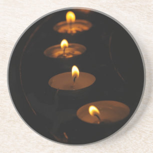 Dessous De Verre En Grès Bougies allumées