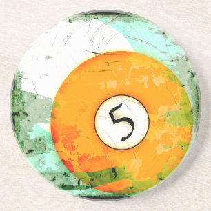 DESSOUS DE VERRE EN GRÈS BOULE DE BILLARDS NUMÉRO 5