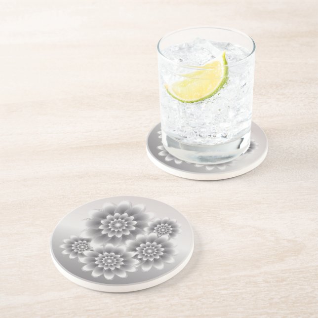 Dessous De Verre En Grès Bouquet d'argent (Côté)