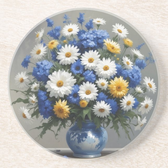 Dessous De Verre En Grès Bouquet de fleurs Elégante aquarelle (Devant)