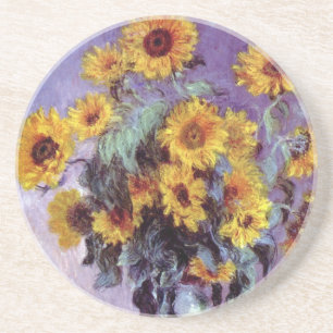 Dessous De Verre En Grès Bouquet de tournesols par Claude Monet, Art vintag