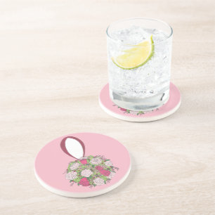 Dessous De Verre En Grès Bouquet floral rose Rose Mariage Fleur de mariée