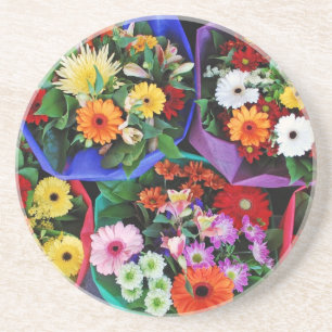 Dessous De Verre En Grès Bouquets de fleurs gerbées colorées
