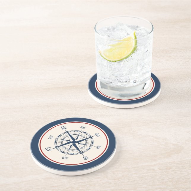Dessous De Verre En Grès Boussole nautique (Côté)