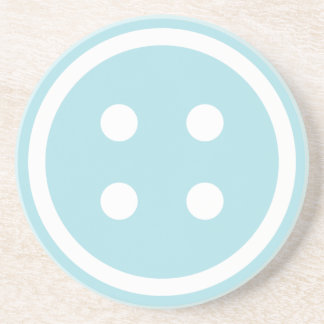 Dessous De Verre En Grès Bouton à coudre bleu mou