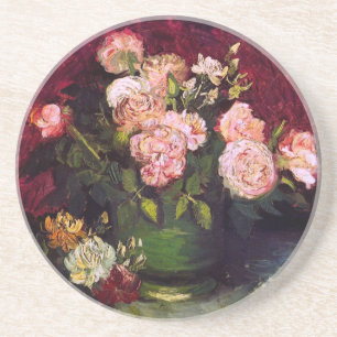 Dessous De Verre En Grès Bowl avec Peonies & Roses Van Gogh Art