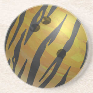 Dessous De Verre En Grès Bowling Ball Tiger Jaune