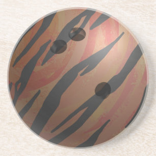 Dessous De Verre En Grès Bowling Ball Tiger Orange