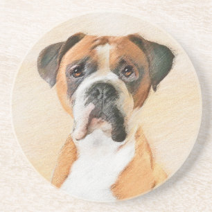 Dessous De Verre En Grès Boxer Dog Peinture Non Décroché Art animal origina