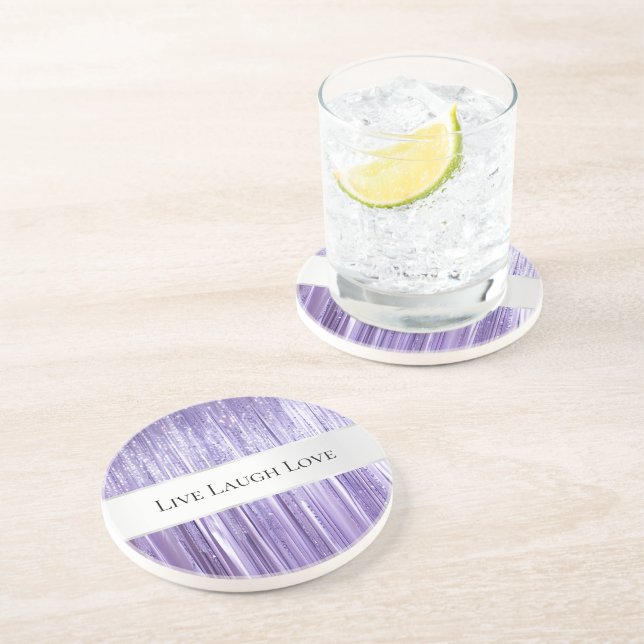 Dessous De Verre En Grès Bracelets Tinsel Violet En Argent (Côté)