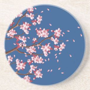 Dessous De Verre En Grès Branches de cerise en fleurs