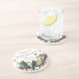 Dessous De Verre En Grès Bridesmaid Reception Vintage Bird Coasters