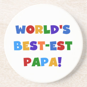 Dessous De Verre En Grès Bright Colours World's Best Papa Tshirts and Gifts