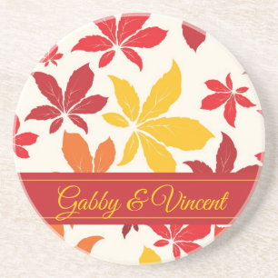 Dessous De Verre En Grès Bright Fall Leaves Mariage