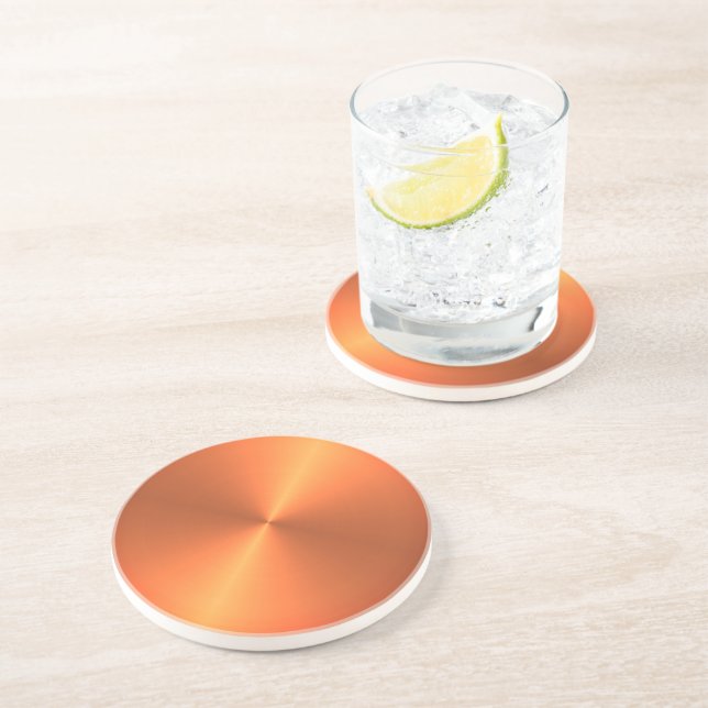 Dessous De Verre En Grès Brillant rouille orange (Côté)