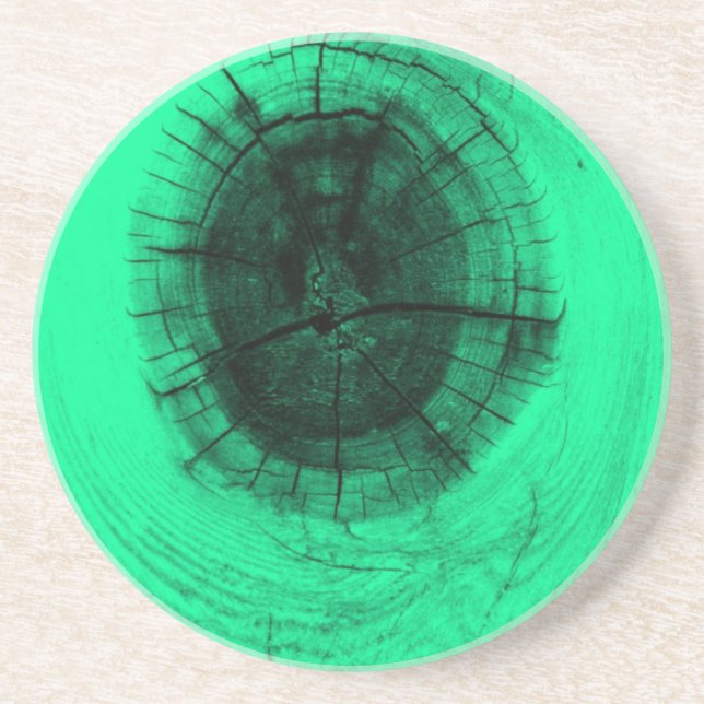 Dessous De Verre En Grès Brin d'arbre en vert néon (Devant)