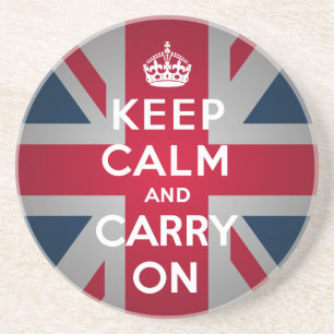 Dessous De Verre En Grès British Keep Calm Carry British Flag Dessous de ve
