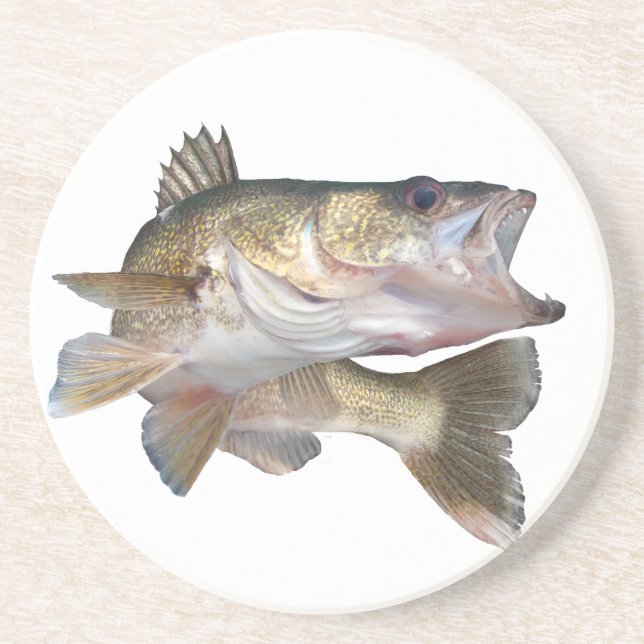 Dessous De Verre En Grès Brochets vairons de pêche (Devant)