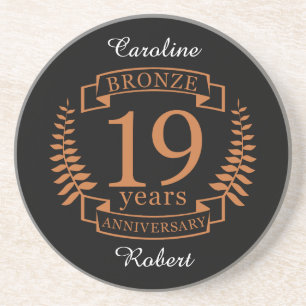 Dessous De Verre En Grès Bronze anniversaire traditionnel mariage 19 ans