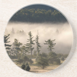 Dessous De Verre En Grès Brouillard de matin dans l'Adirondacks