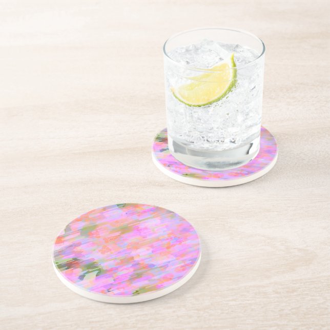 Dessous De Verre En Grès Brouillard rose (Côté)