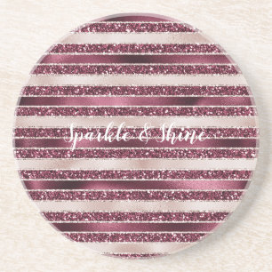 Dessous De Verre En Grès Brousse rose Bourgogne rouge Parties scintillant r