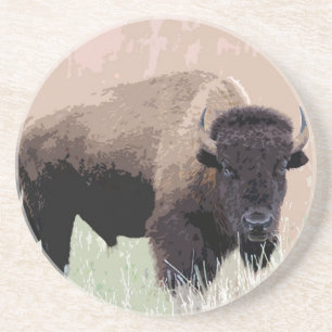 Dessous De Verre En Grès Buffalo / Bison