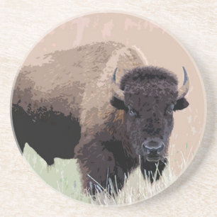 Dessous De Verre En Grès Buffle / Bison