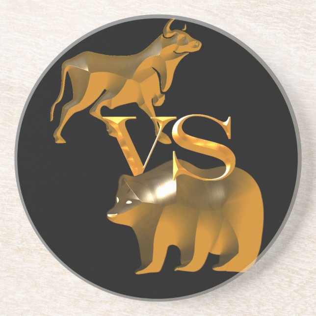 Dessous De Verre En Grès Bull Market Vs Bear Market (Devant)