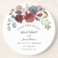 Burgundy Bloom Rustic Floral Enregistrer La Date