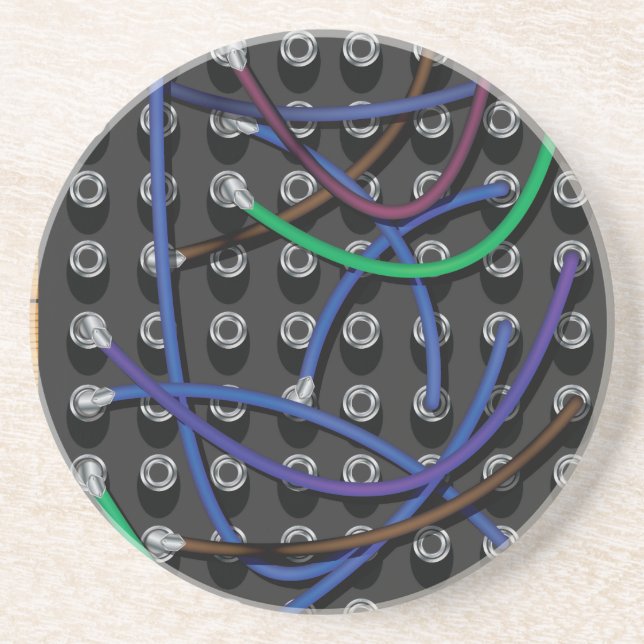 Dessous De Verre En Grès Câbles d'échange téléphonique (Devant)