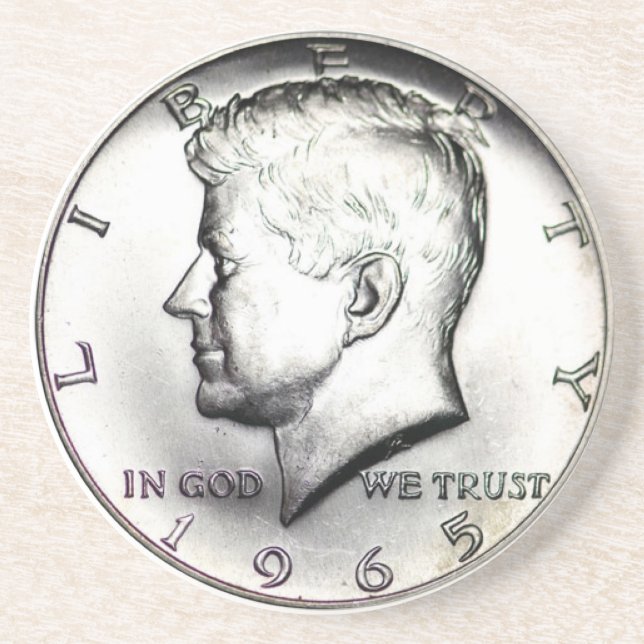 Dessous De Verre En Grès Caboteur d'argent de demi-dollar de Kennedy (Devant)