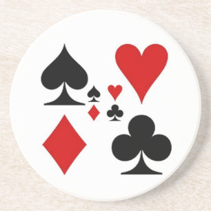 DESSOUS DE VERRE EN GRÈS CADEAUX DE SUITES DE CARTE DE JEU