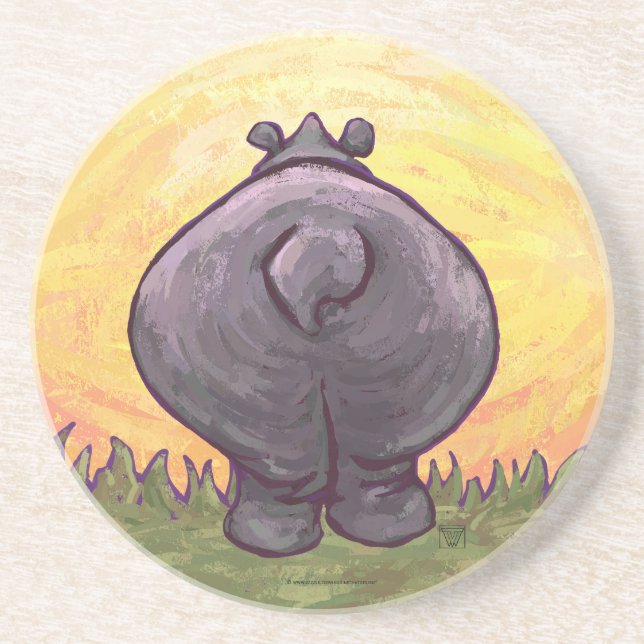 Dessous De Verre En Grès Cadeaux et accessoires Hippopotamus (Devant)