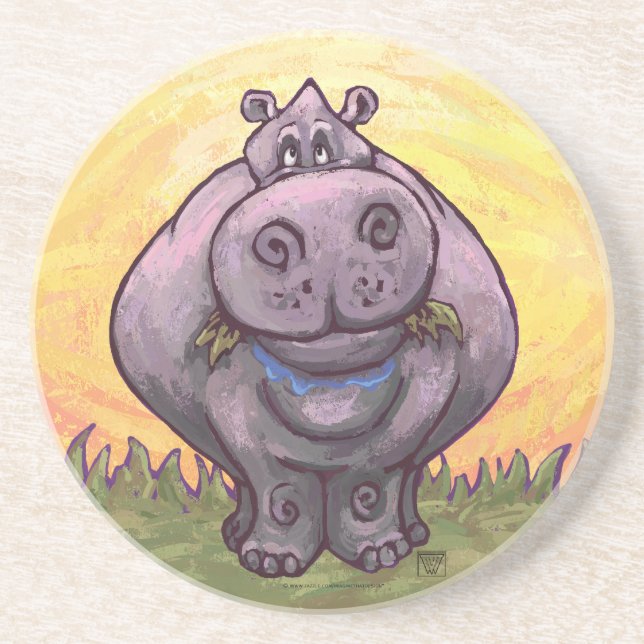 Dessous De Verre En Grès Cadeaux et accessoires Hippopotamus (Devant)