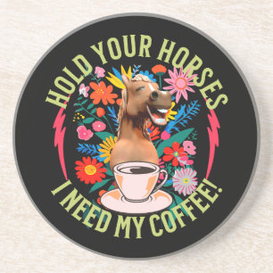 Dessous De Verre En Grès Café drôle de cheval amateur d'humour