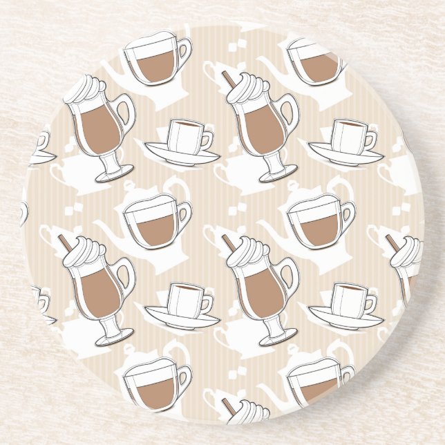 Dessous De Verre En Grès Café, motif doux (Devant)