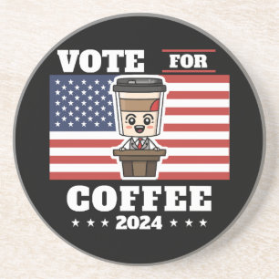 Dessous De Verre En Grès Café pour président, votez pour café