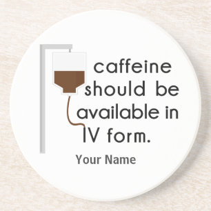 Dessous De Verre En Grès caffeine dans IV, humour urique
