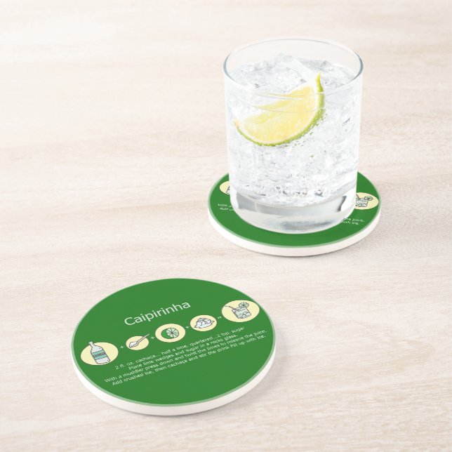 Dessous De Verre En Grès caipirinha, boisson brésilienne (Côté)