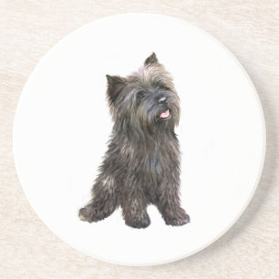 Dessous De Verre En Grès Cairn Terrier - bringé