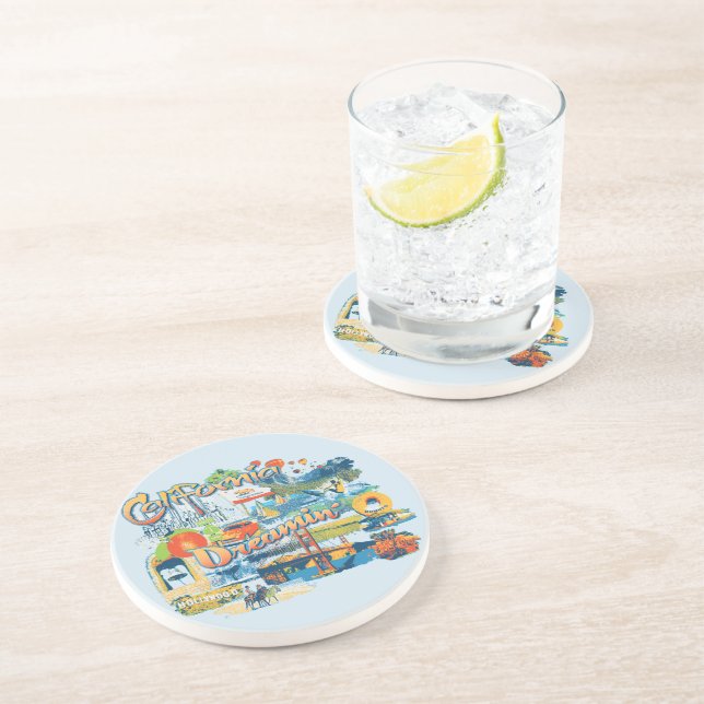 Dessous De Verre En Grès California Dreaming (Côté)