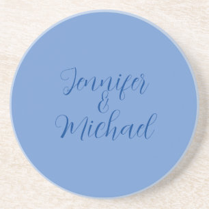 Dessous De Verre En Grès Calligraphie Bleue Classique mariage
